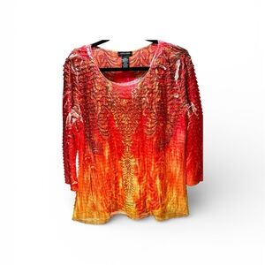 Live and Let Live Ruffled Boho Blouse – Fiery Red/Orange